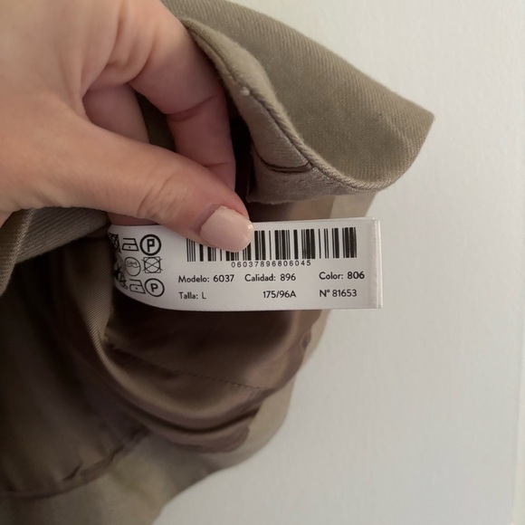 Massimo Dutti Linen V Neck Waistcoat Vest Taupe Beige Brown Size L - Picture 5 of 7